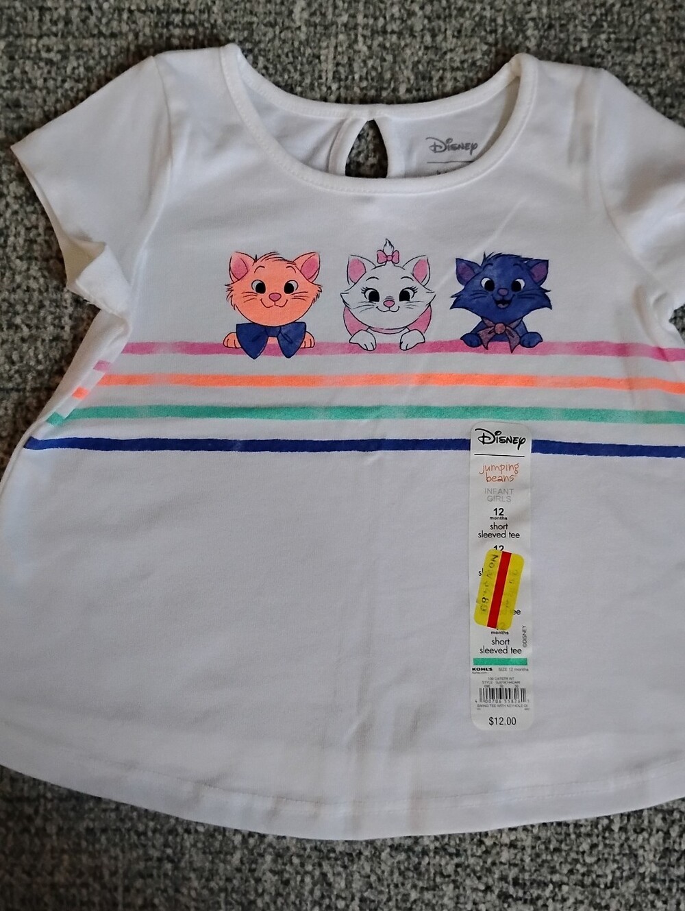 Disney Aristocats Kittens, White Short Sleeve Tee